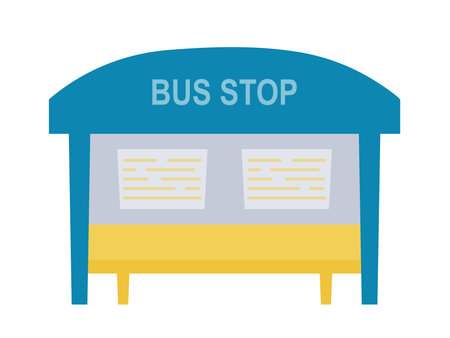 Vector flat style bus stop iconのイラスト素材