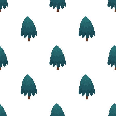 Fir tree flat vector seamless patternのイラスト素材