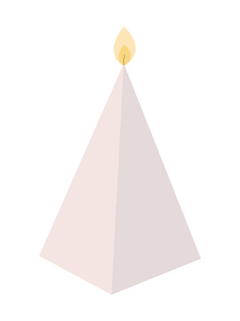 Flat pyramid candle on white backgroundのイラスト素材