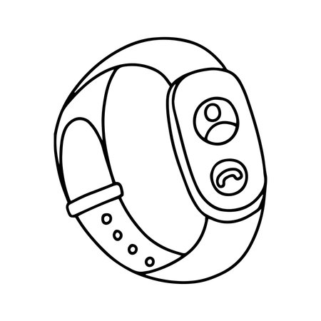 Smart watch hand drawn doodle vector sketchのイラスト素材