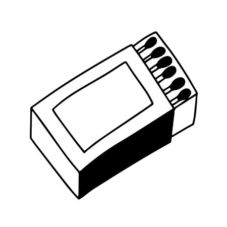 Hand drawn box of matches vector doodle sketchのイラスト素材