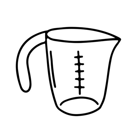 Doodle measuring cup vector sketchのイラスト素材