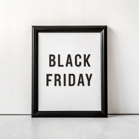 Black Friday inscription in a frame on a white backgroundの素材