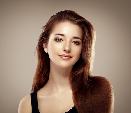 Amazing woman portrait. Beautiful girl model fashion. Studio shot.の写真素材