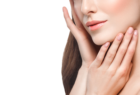 beautiful young woman portrait with healthy skin. Studio shot.の写真素材