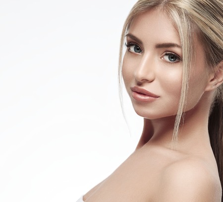 Beautiful woman with blonde hairの写真素材