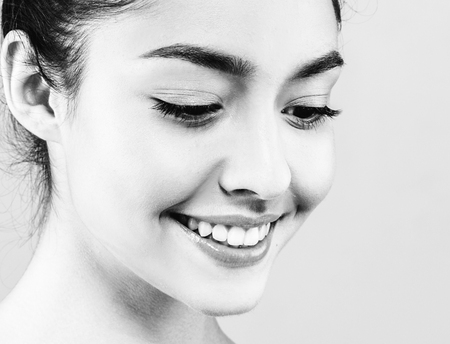 Woman Black and White Beauty Portrait. Studio shot.の写真素材