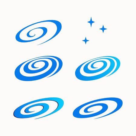 different blue spiral galaxyのイラスト素材