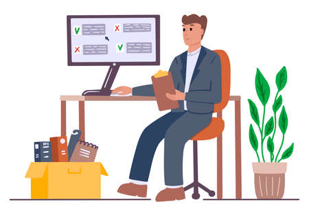 A concept of dismissal and job search.のイラスト素材