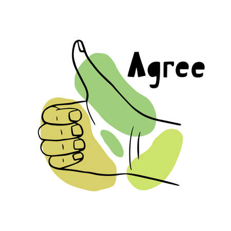 Hand showing symbol Like, Agreeのイラスト素材
