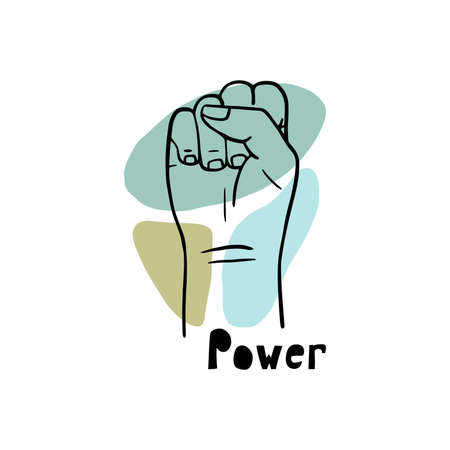 Female Fist. Women Rights. Girl Power. Illustration Isolatedのイラスト素材