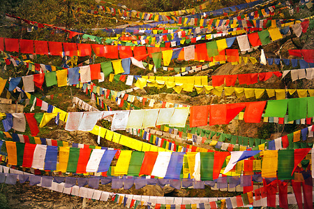 Colourful Buddhist Prayer Flags
