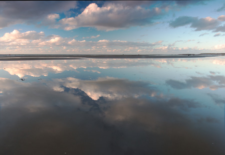 Dutch beach at sunset
