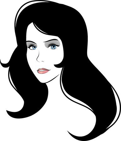 Beautiful young woman makeup portraitのイラスト素材