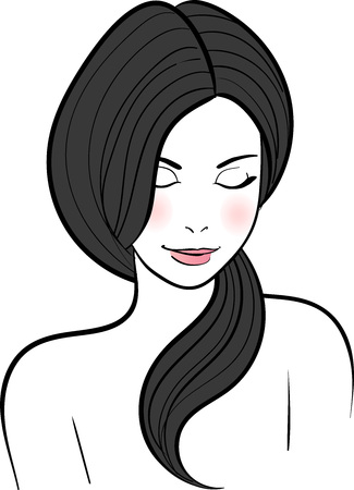 Beautiful young woman makeup portraitのイラスト素材