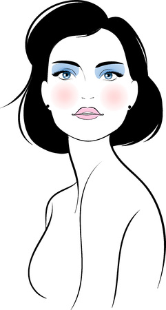 Beautiful young woman makeup portrait.のイラスト素材