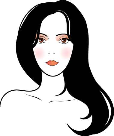 Beautiful young woman makeup portrait.のイラスト素材