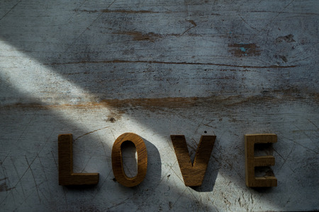 Love words love heart red rose petals For Valentine's Dayの写真素材