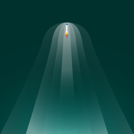 Rising rocket to the space