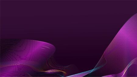 Abstract gradient purple wave mesh on dark purple background with copy space for text. EPS10, vector and illustration.のイラスト素材
