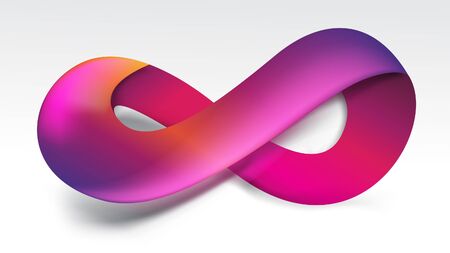 Gradient purple Infinity symbol. Implies to endless and continuous. EPS10, VECTOR, Illustration.のイラスト素材