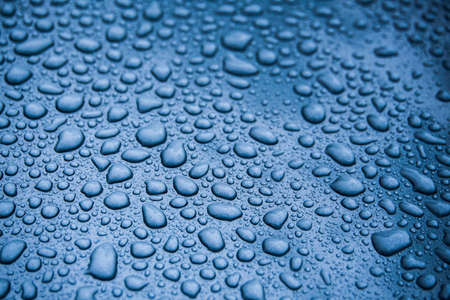 water drops on blue background