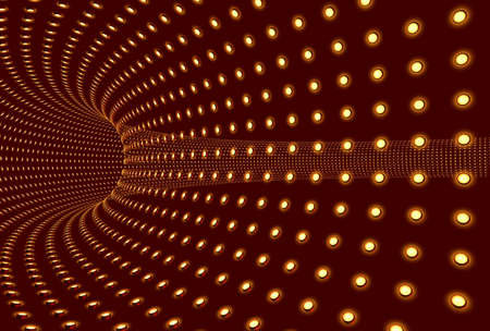 Many light balls building a tunnel of glowing lightsの写真素材