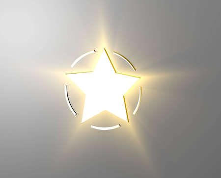 Bright glowing star with a ring around