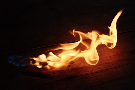 Flame on a wood 