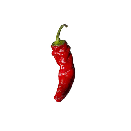 Ripe, red, hot peppers. Isolated on white background