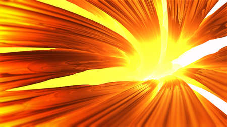 3d illustration, wallpaper in the form of fantastic burning mountainsides, slopes of a volcano with burning lavaの写真素材