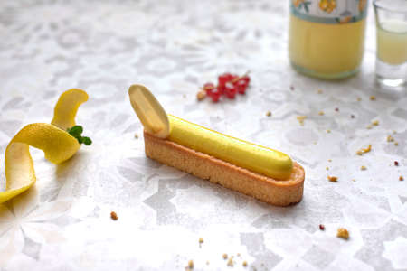 Sweet dessert on a light background with decor
