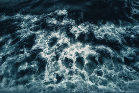 Sea surf, dark waves and foam. Artistic processing. Illustrationの写真素材