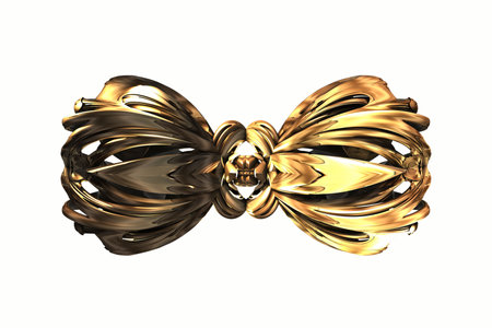 Gold jewelry concept isolated on white. 3d renderの写真素材