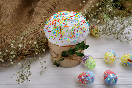 Easter Baking Tradition, Fresh Paska Bread and Dyed Eggs