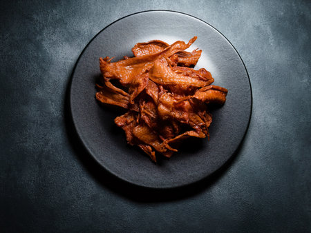 Crispy and Crunchy Beer Companion Fried Chicken Skinの写真素材