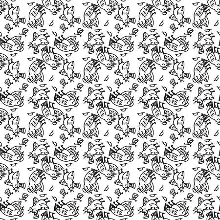 Bird pattern. Colorful doodle bird collection. Collection of cute hand drawn birds.の写真素材