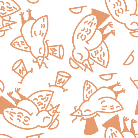 Bird pattern. Colorful doodle bird collection. Collection of cute hand drawn birds.の写真素材