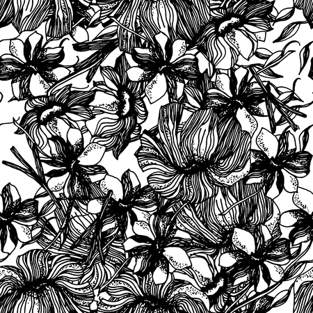 Flower background. Floral texture with flowers. Flourish spring texture.の写真素材