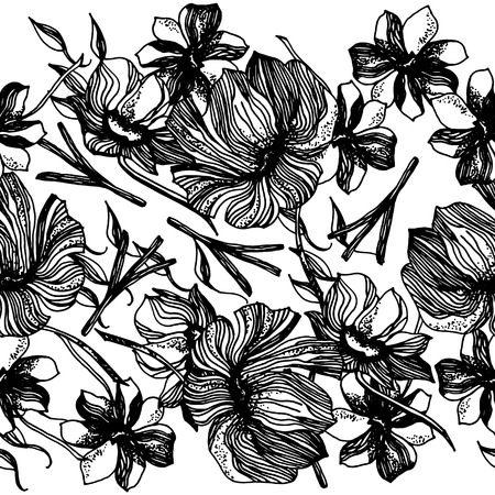 Flower background. Floral texture with flowers. Flourish spring texture.の写真素材