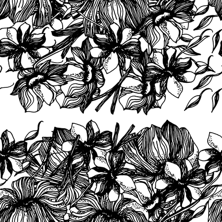 Flower background. Floral texture with flowers. Flourish spring texture.の写真素材