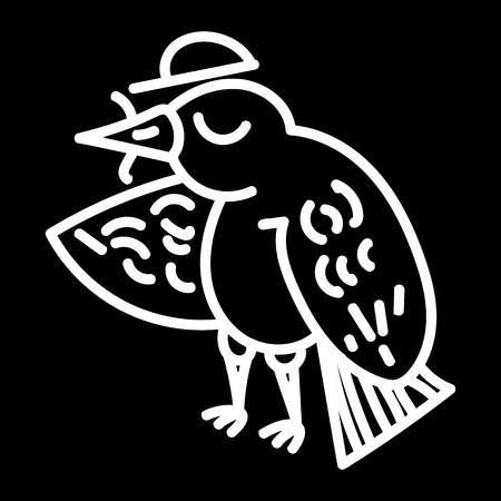 Abstract bird logo design. Creative eagle line symbol. Luxury linear falcon hawk logotype.のイラスト素材
