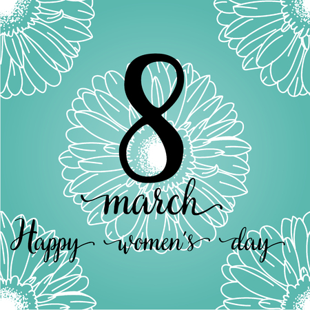 Postcard to March 8, with flowers. Illustration can be used in the newsletter, brochures, postcards, tickets, advertisements, banners. Congratulations to the Women's Day. - Vectorのイラスト素材