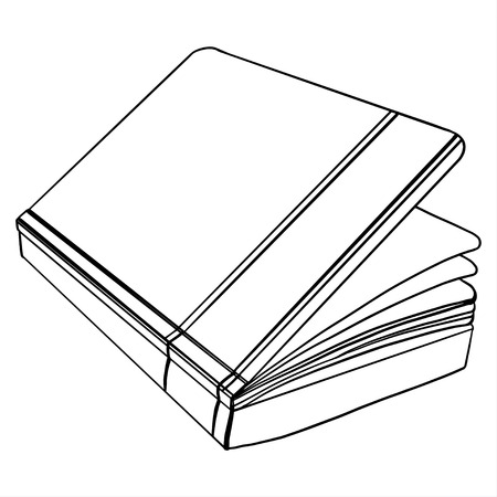 Book mockup. Concept for printing, emoticons for emoticons of your gadget, stickers. Blank white closed and open books. Textbooks and brochures isolated vector template.のイラスト素材