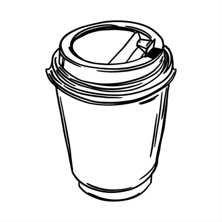 Coffee to go set of emblems. Remove coffee labels. Manual typography for cafes, advertising, prints, posters, t-shirts, design. Vector vintage illustration. - Vector graphicsのイラスト素材