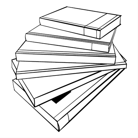 Book mockup. Blank white closed and open books. Textbooks and brochures isolated vector template. Cover book, white textbook and brochure, open paperback illustrationのイラスト素材