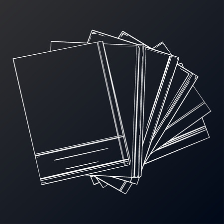 Book mockup. Blank white closed and open books. A set of books or diaries. Print for your design. Textbooks and brochures isolated vector template.のイラスト素材