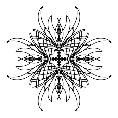 Template for cards and any printing products, printing on clothing. Abstract pattern. An isolated abstract drawing depicting himself, oriental pattern for the decor and background of your design.のイラスト素材