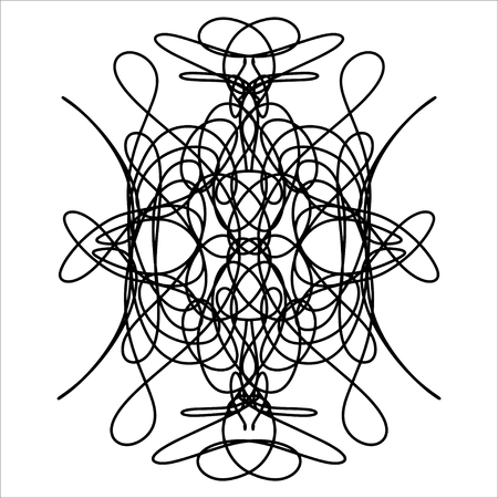 Abstract pattern. An isolated abstract drawing depicting himself, oriental pattern for the decor and background of your design. Design a tattoo, a symbol of mystical magic for your use.のイラスト素材