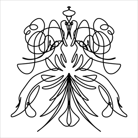 Abstract pattern. An isolated abstract drawing depicting himself, oriental pattern for the decor and background of your design. Concept for a holiday gift, decoration for a wedding or a sticker.のイラスト素材